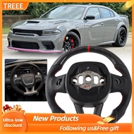 treee Aramox Carbon Fiber Steering Wheel Perforated Leather D Shaped Racing for S RT WK2 Track hawk 