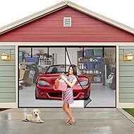DOOREASY Magnetic Garage Screen Door, Double Hands Free Mesh Screen Door, Magnetic Closure Heavy Dut