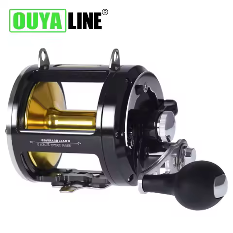Big Trolling Drum Fishing Reels TR12000 3.4:1 8+1BB All Aluminum Alloy Body Molinete Drag 30kg Jiggi