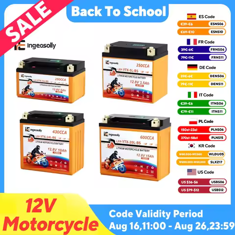 12V Motorcycle Starter Battery LiFePO4 Battery LFP Scooter Lithium iron Battery CCA 160A-620A Built 