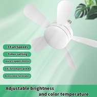 Socket Ceiling Fan  17.7" with Light Ceiling Fan Indoor with Light and Remote 3 Colors Infinitely Adjustable LED Ceiling Fans Removable fanblade LED lamp fan Bathroom/Bedroom/Livin