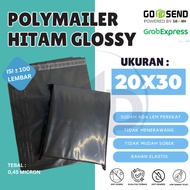 PLASTIK POLYMAILER HITAM GLOSSY/PREMIUM/A SIZE KECIL 20X30