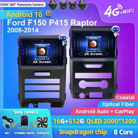 Android 16 Carplay Auto Car Radio Multimedia Player For Ford F150 P415 Raptor 2008 - 2014 E53 X5 M5 