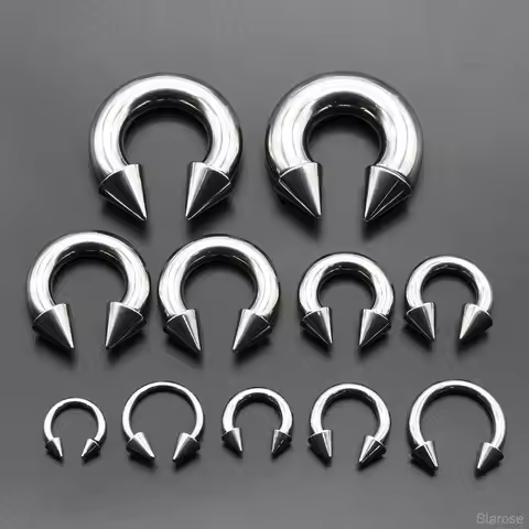 Weight Large Size 0G 00G 2/10mm Stainless Steel Spike Nose Piercing Septum Rings Nipple RingS PA Gen