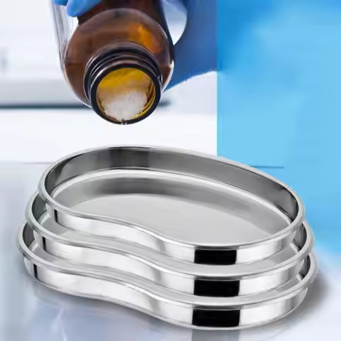 P0RD Kidney Shaped Emesis Basin Stainless Steel Kidney Tray Reusable Metal Kidney Dish Surgical Util