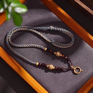 T Thailand Amulet Chain Handmade Hand Rubbed Cotton Rope Tibetan Style Thangka Pendant Rope Necklace