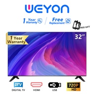 WEYON ทีวี32นิ้ว TV โทรทัศน์ โทรทัศน์ระบบดิจิตอล HD ReadyLED TV 1366*768 มัลติฟังก์ชั่น  มัลติพอร์ต 