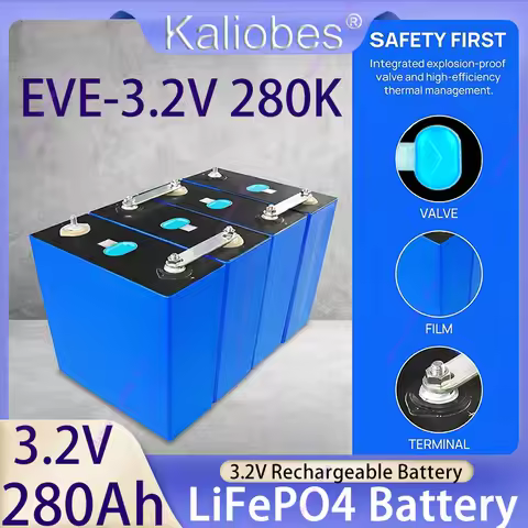 New 280Ah Lifepo4 Rechargable Battery Pack 3.2V EVE-Grade A Lithium Iron Phosphate Prismatic Cells f