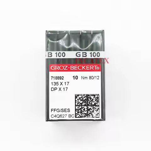 100 Pcs Genuine Groz Beckert Sewing Needle 135X17 DPX17 FFG/SES Nm 75/11 80/12 90/14 100/16 For Indu