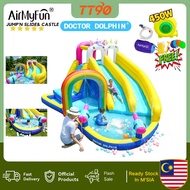 🔥Doctor Dolphin Swimming Pool Kids With Slide Outdoor Water Park Swimming Pool Kolam Renang Murah Be