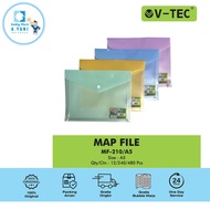 V-TEC MF-210 BUTTON FILE MAP/A5 ZIPPER BAG/ ZB 210 A3 MIX COLOR