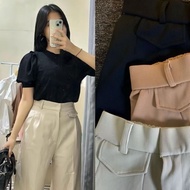 Oro Pants Celana Kulot Highwaist Loose Pants Trousers - Celana Kulot Wanita Anti Kusut Knit Premium