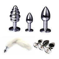 Sexual Toys Multifunctional 4 Piece Anal Plug Tail Fox Anal Plug Tail Set with 3 Interchangeable Hea