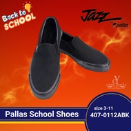 100% Original PALLAS JAZZ 407-0112ABK SCHOOL SHOES Slip On Black Shoe | Kasut Sekolah PALLAS JAZZ Hi