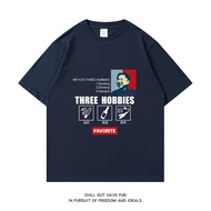 Pure Cotton Loose Fit Large Size T-Shirt - Adult Hobbies Theme