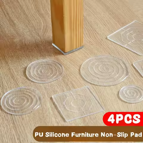 4Pcs Silicone Non-Slip Pad Anti-moving Table Foot Mat Bed Foot Antislip Fixator Transparent Anti Vib