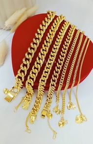 [VJ]Cop916 Bracelet "Gajah" 999.9 Gold Plated W:3mm-9mm Fold-Over / S-Hook Clasp Persist916 (Rantai 
