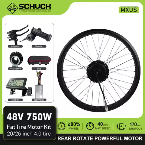 Snow bike Conversion Kit 48V 750W Rear Rotate 20 26 inch Fork 170 Brushless Gear Hub Motor With MXUS