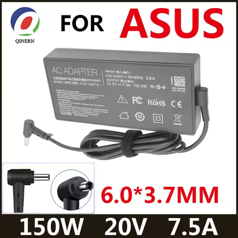20V 7.5A 150W 6.0*3.7mm Charger AC Notebook laptop adapter For ASUS Rog FX95D VX60G TUF Gaming A15 F
