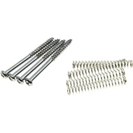 4x Skru Pemasangan Pickup Bass Chrome dengan Spring untuk Pickup P Bass Jazz Bass atau P90