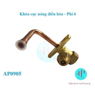Van khóa cục nóng máy lạnh phi 6 - Đầu khóa cục nóng điều hòa Phi 6 - Hàng đẹp - F60