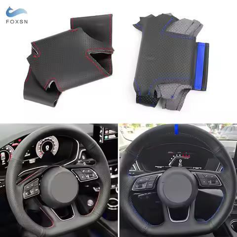 Car Steering Wheel Cover Microfiber Leather Trim Accessories For Audi A1 8X A3 8V/8Y A4 B9/8W A5 8W6