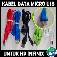 Kabel Data Charger Micro USB Untuk HP INFINIX HOT 12i 11 10 9 8 7 10S PLAY SMART 7 3 4 5 6 HD NFC PRO RAM 2 3 4 6 8 GB 4G 5G INFINIK Cable Carger Casan Cas Ces Biasa Panjang 1 Meter