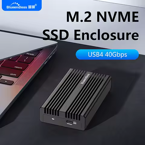 Blueendless 40Gbps NVMe SSD Enclosure USB4.0 PCIe3.0x4 M.2 PCIe SSD Aluminum External Case Compatibl