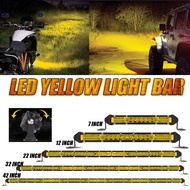 7-52 Inch Putih/ Kuning Car LED Work Light Bar 12V 24V Offroad LED Light Bar 3000K Yellow Spot Flood LED Work Light for Truck Boat 4x4 Car LED Fog Light Brightness Sport Flood LED