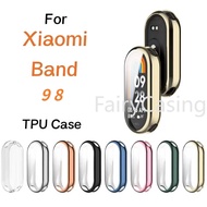 Soft Silicone TPU Case Glass for Xiaomi Mi Band 9 8 Screen Protector Frame Bumper for Mi Band 8 Mi B