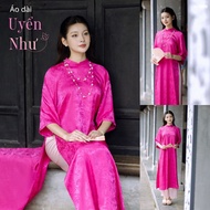 Áo dài Diệp Chi và Uyển Như vải gấm mềm dáng cách tân suồng MINISO