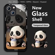 Cute Cartoon Case OPPO Find X6 X5 Pro A93S A92S A78 K10 K10x K9 K9s R17 R15 Dream A11 A11x Reno 9 8 7 Pro 10 Pro+ 6 5 4 7se 7Z 5G Anime Panda Casing Tempered Glass Protector Cover