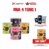 Combo 4 Khoai Tây Mister Potato Ghost Pepper 40g Mix Vị (Vị Rong biển Ớt Carbonara Phô mai Buldak Tr