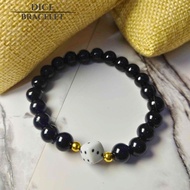 Chubby Lane DICE BRACELET 8mm black faux pearl bracelet