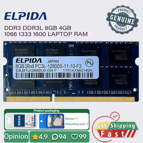 ELPIDA 8gb 4gb ddr3l ddr3 1600 1333 1066 laptop memory ram sodimm pc3 pc3l 1.5v 1.35v