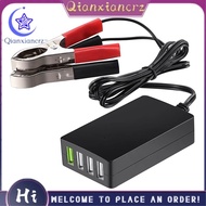 Portable DC Charger 12V/24V to 5V 4-Port USB Charger Usb Charger with Battery Clip for Other Smart P