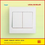 [SG LOCAL SELLER] HAGER MUSE WGML121 2-Gang 1-Way Wall Switch