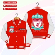 Liverpool FC Varsity Baseball Jacket Free Name Liverpool Football Club Kids Varsity Baseball Jacket/