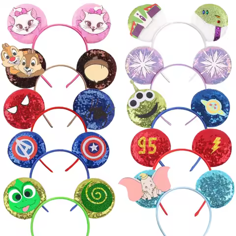 2024 Newest 3.3" Mickey Mouse Ears Headband Without Bow For Boys Christmas Headband Girls Festival C