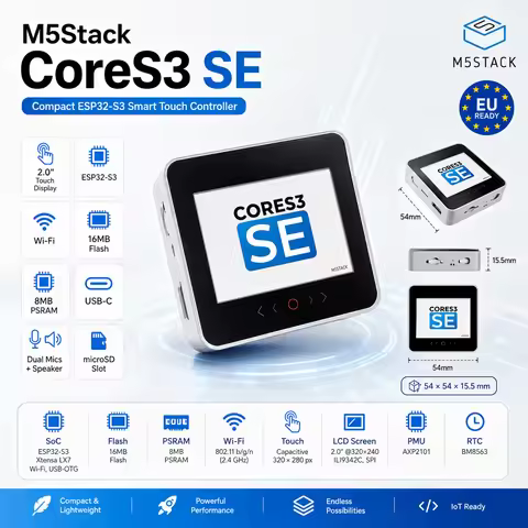 M5Stack CoreS3 SE ESP32-S3 Xtensa LX7 Development Board 2.0" Screen WiFi IoT Controller for DIY Smar