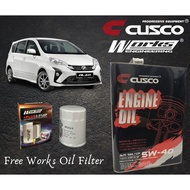 PERODUA ALZA 2009-2016 CUSCO JAPAN FULLY SYNTHETIC ENGINE OIL 5W40 SN/CF ACEA FREE WORKS ENGINEERING