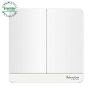 Bộ công tắc đôi 1 chiều 16AX 3 Màu có đèn LED dòng AvatarOn mặt vuông loại Đẳng Cấp Sang Trọng - Sch