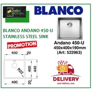 BLANCO ANDANO 450 U STAINLESS STEEL SINK