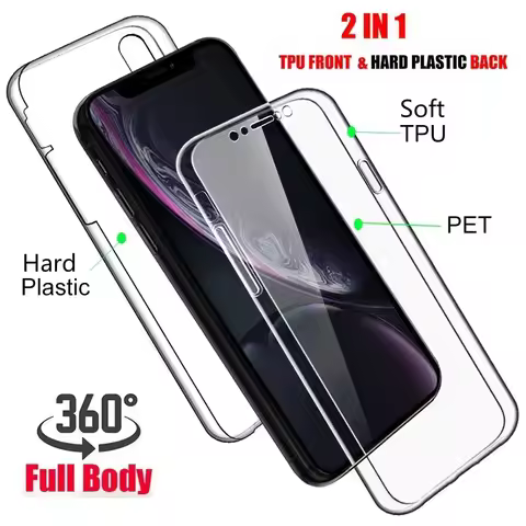 360 Full Body Case for Huawei Y9 Prime 2019 Y6S Y9S Y7P Y7A Y6 Y9 Prime 2019 PC+Silicone Clear Case 