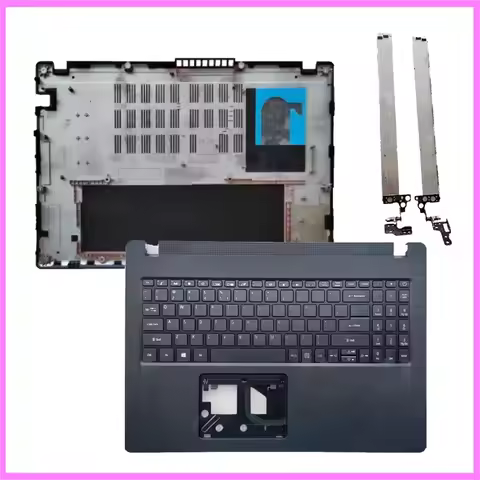 New For Acer TravelMate P215-52 P215-53 P50 N19Q8 Laptop Palmrest With US Keyboard Bottom Case Hinge