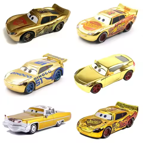 Disney Pixar Cars Edition Commemorative McQueen Cruz Ramirez golden series 1:55 Metal Diecast Kids C