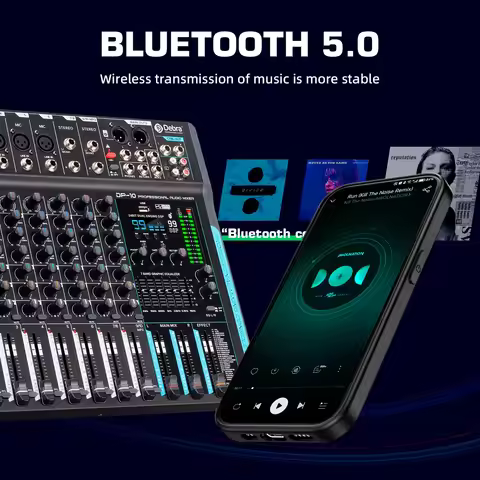 Debra 99 DSP DP-10 10-Channel DJ Mixer with Bluetooth 5.0, Reverb, Recording - Professional Audio Co