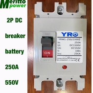 เบรคเกอร์แบตเตอรี่สำหรับงานโซล่าเซล 2P DC breaker battery 250A,Ue:DC550V,Ui:DC1500V,Li:10In,Icu:25KA and IEC/EN60947-2