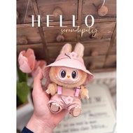 For 15cm Labubu Retro Shoulder Strap Outfit with Hat and Shoes Labubu Outfit Accessories Labubu Ropa