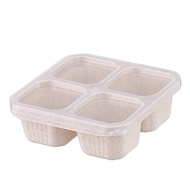  กล่องขนมที่มีสี่ฝาปิดโปร่งใสจานขนมพร้อมกล่องผลไม้แห้งกล่องชาและอาหารและจานขนมขบเคี้ยวสด